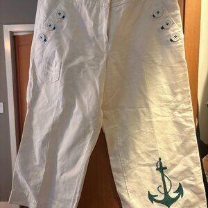 Anthropologie Elevenses wide leg cropped pants